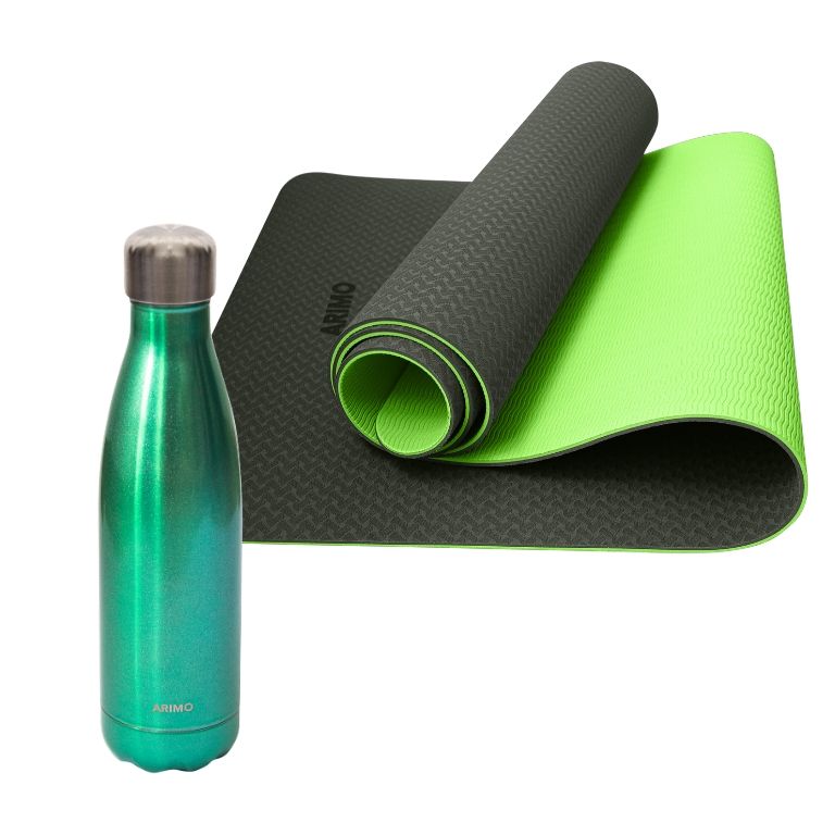 Kit Health Arimo - Tapete Yoga TPE + Garrafa Arimo Eco