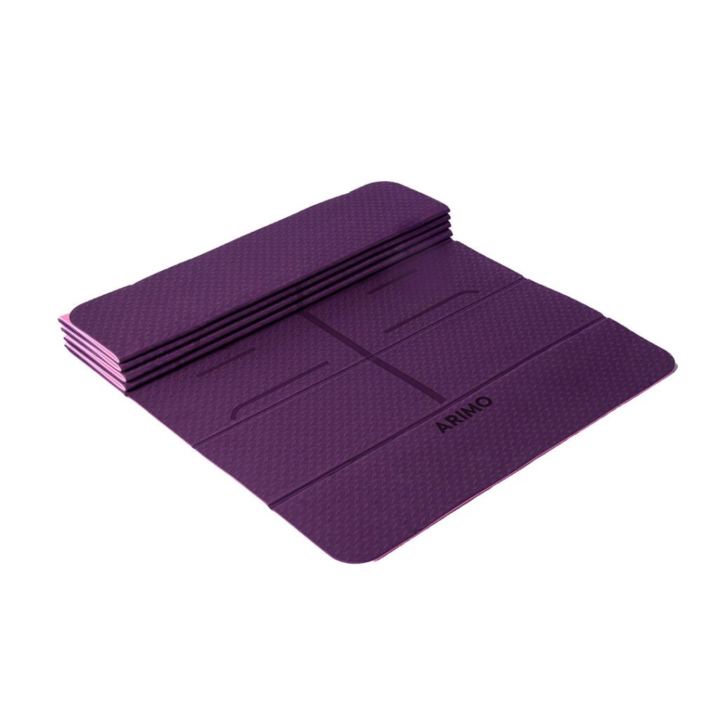 Balance Tapete Origami Dobrável de Yoga TPE · Roxo com Linhas
