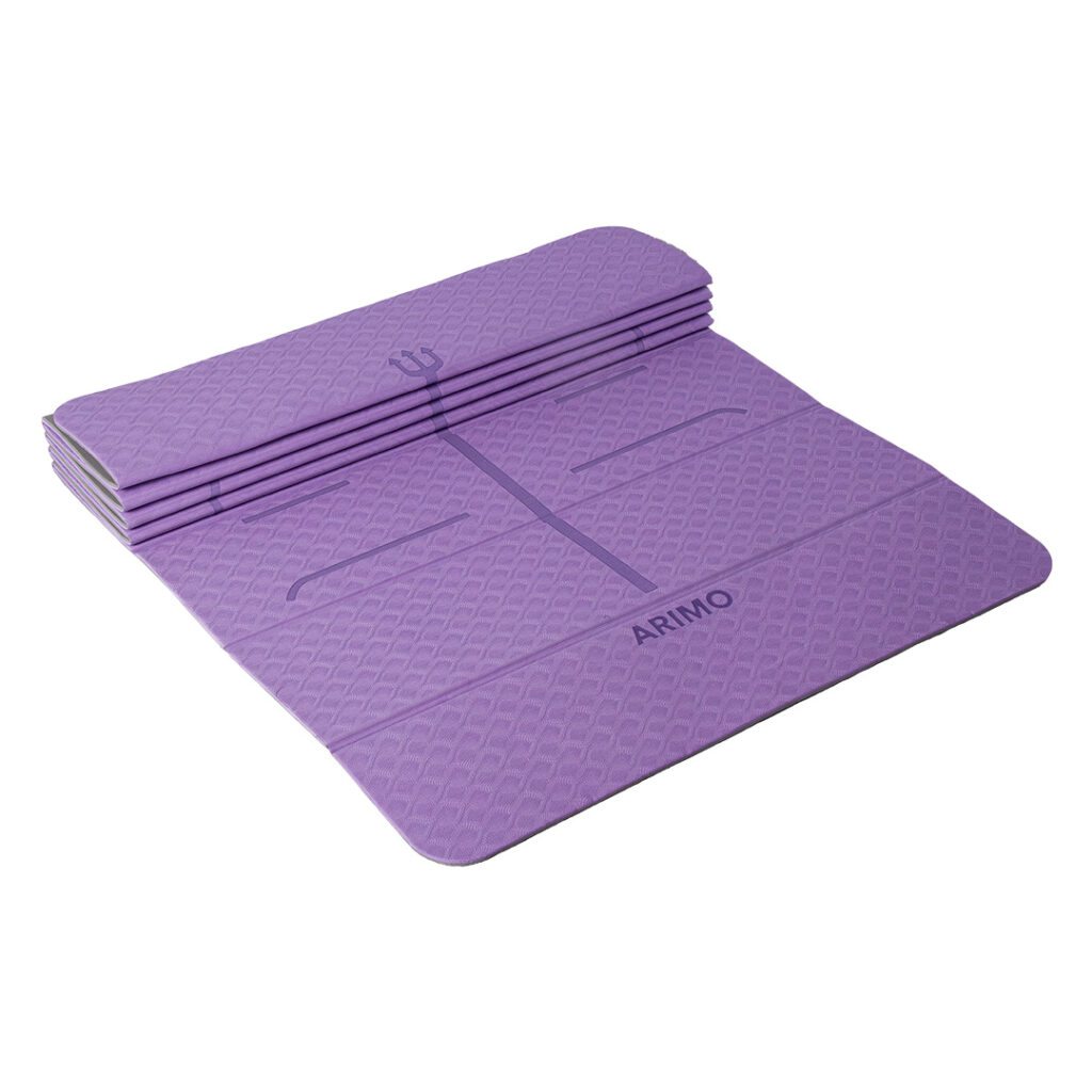Balance Tapete Origami Dobrável de Yoga TPE · Lavanda com Linhas